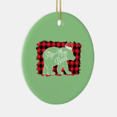 Kerstmis Beer kerstmis Rood Pset Buffal Keramisch Ornament (Rechts)