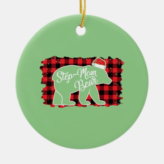 Kerstmis Beer kerstmis Rood Pset Buffal Keramisch Ornament (Voorkant)