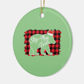 Kerstmis Beer kerstmis Rood Pset Buffal Keramisch Ornament (Links)