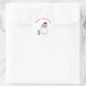 KERSTMIS BEER MASKER EN SANTA HOED RONDE Sticker (Tas)