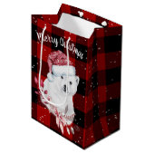 Kerstmis Beer op buffelstang Medium Cadeauzakje (Voorkant Gekanteld)