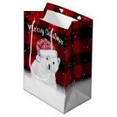 Kerstmis Beer op een bufferplaat Medium Cadeauzakje (Voorkant Gekanteld)