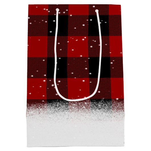 Kerstmis Beer op een bufferplaat Medium Cadeauzakje (Achterkant)