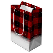 Kerstmis Beer op een bufferplaat Medium Cadeauzakje (Achterkant Gekanteld)