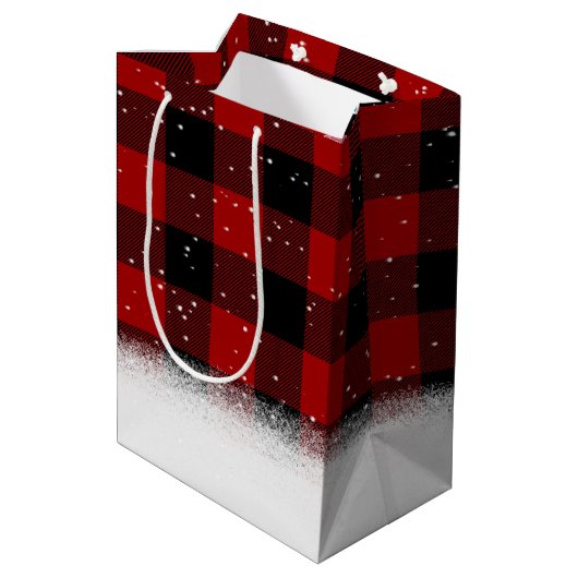 Kerstmis Beer op een bufferplaat Medium Cadeauzakje (Achterkant Gekanteld)