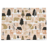 Kerstmis Beer Roze Black Gold Modern Groot Cadeauzakje (Voorkant)