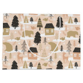 Kerstmis Beer Roze Black Gold Modern Groot Cadeauzakje (Achterkant)