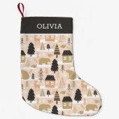 Kerstmis Beer Roze Black Gold Modern Kleine Kerstsok (Voorkant)