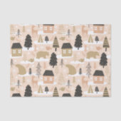 Kerstmis Beer Roze Black Gold Modern Tissuepapier (Voorkant)