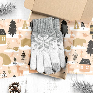 Kerstmis Beer Roze Black Gold Modern Tissuepapier