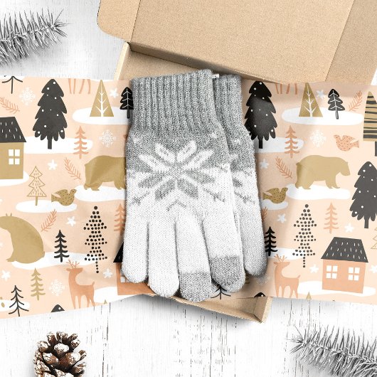 Kerstmis Beer Roze Black Gold Modern Tissuepapier