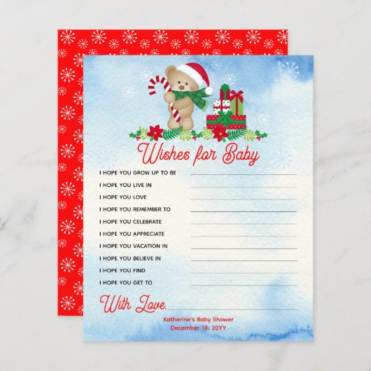 Kerstmis Beer Wachter Wachten op Baby (Voorkant / Achterkant)