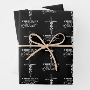 Kerstmis Begin met Christus Jezus Kruis Christelij Inpakpapier Vel