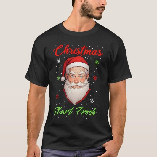 Kerstmis begint fris t-shirt (Voorkant)