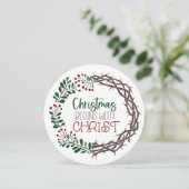 KERSTMIS BEGINT MET CHRIST Christelijk Minimalist Feestdagenkaart (Staand voorkant)