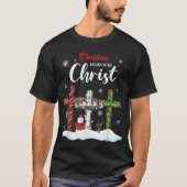 Kerstmis begint met Christelijke Christus Snowman T-shirt (Voorkant)