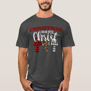Kerstmis begint met Christelijke Religie T-shirt