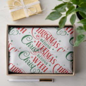 Kerstmis begint met Christelijke Typografie Tissuepapier (Geschenk)