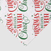 Kerstmis begint met Christelijke Typografie Tissuepapier (Detail)
