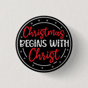 Kerstmis Begint Met Christus-65772 Ronde Button 3,2 Cm