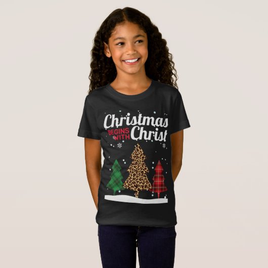 Kerstmis begint met Christus Buffalo Pset Jaguar T-shirt (Voorkant volledig)