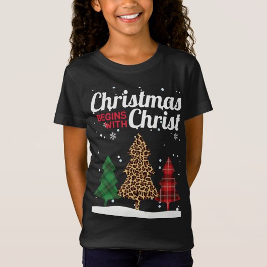 Kerstmis begint met Christus Buffalo Pset Jaguar T-shirt (Voorkant)