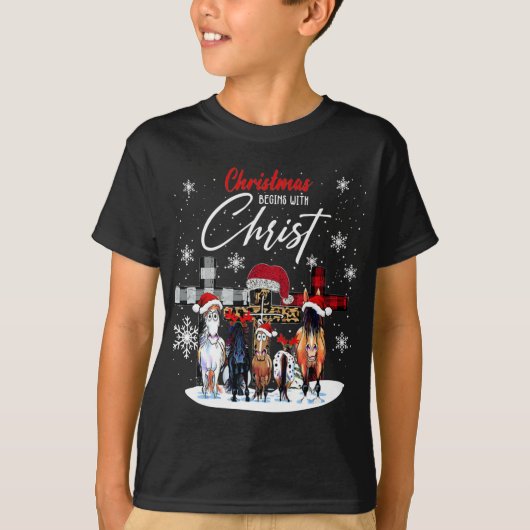 Kerstmis begint met Christus Bullmastiff Xma T-shirt (Voorkant)