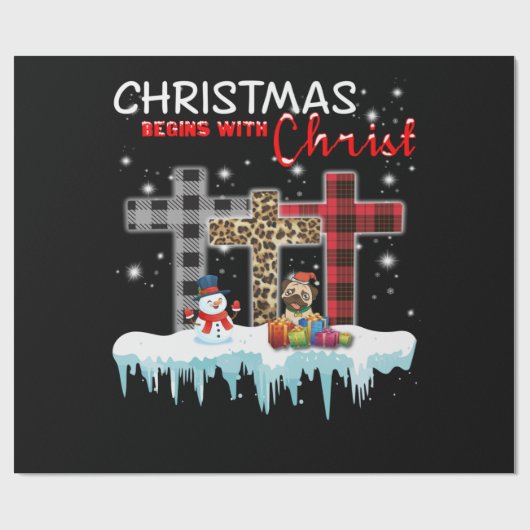 Kerstmis begint met Christus Cadeaupapier (Vlak)