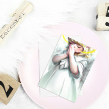 Kerstmis begint met Christus die Angel bidt