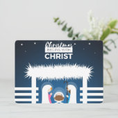 Kerstmis begint met Christus Feestdagenkaart (Staand voorkant)