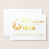 Kerstmis begint met Christus Folie Kaarten (Voorkant met envelop)