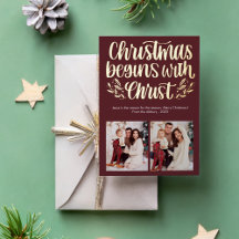 Kerstmis Begint Met Christus Foto Folie