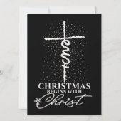 Kerstmis begint met Christus Jezus Kruis Christeli Feestdagenkaart (Voorkant)