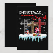 Kerstmis begint met Christus Love Flamingo Bedankkaart (Voorkant / Achterkant)