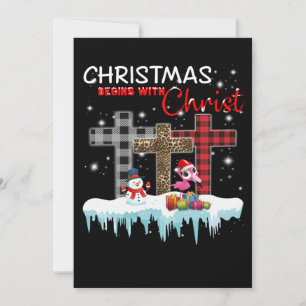 Kerstmis begint met Christus Love Flamingo Bedankkaart