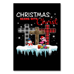 Kerstmis begint met Christus Love Flamingo Kaart
