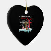 Kerstmis begint met Christus Love Flamingo Keramisch Ornament (Rechts)