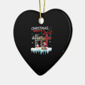 Kerstmis begint met Christus Love Flamingo Keramisch Ornament (Links)