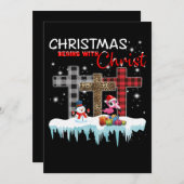 Kerstmis begint met Christus Love Flamingo Save The Date (Voorkant / Achterkant)