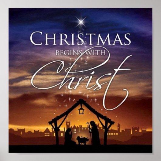 Kerstmis begint met Christus Poster (Voorkant)