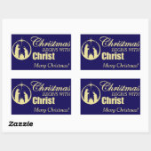 Kerstmis begint met Christus Rechthoekige Sticker (Vel)