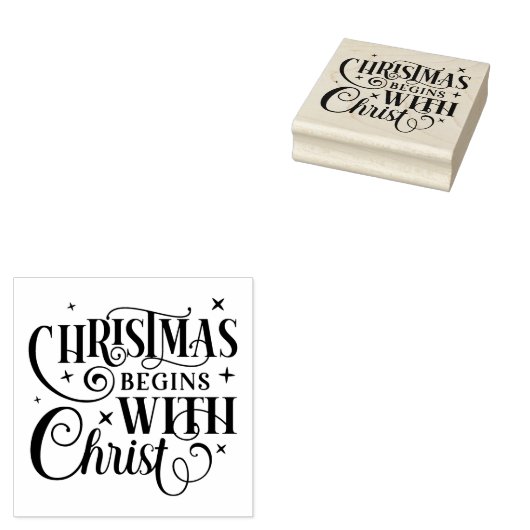 Kerstmis begint met Christus Rubberstempel (Gestempeld)