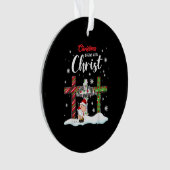 Kerstmis begint met Christus Snowman Christelijk Ornament (voorkant)