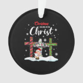 Kerstmis begint met Christus Snowman Christelijk Ornament (voorkant)