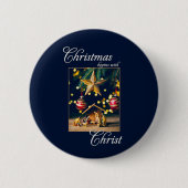 Kerstmis begint met de geboorte van Christus Ronde Button 5,7 Cm (Voorkant)