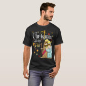 Kerstmis begint met een Christelijk Jezus Holid T-shirt (Voorkant volledig)