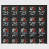 Kerstmis begint met Jezus Cross Christelijk Cadeaupapier (Vlak)