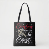Kerstmis begint met kerst Christelijk Tote Bag (Voorkant)