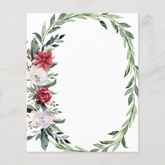 Kerstmis | BEGROTING Floral Holiday Weddenschap (Achterkant)