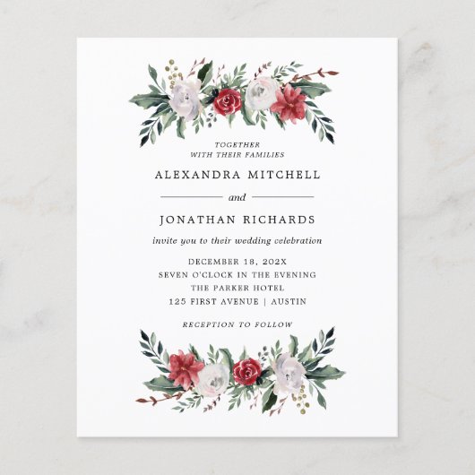 Kerstmis | BEGROTING Floral Holiday Weddenschap (Voorkant)